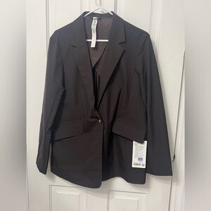 Lululemon Women's Relaxed-Fit Twill Blazer Jacket Size XS in Brown Expresso